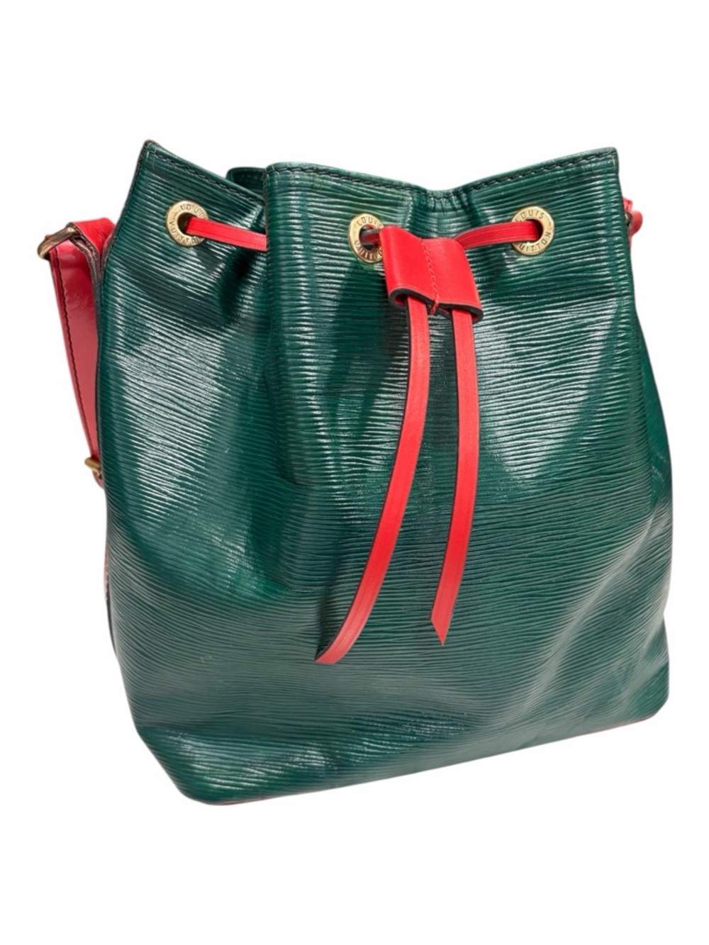 Louis Vuitton Epi Noé GM Restored Green & Red Vintage Bucket Bag - Picture 8 of 13